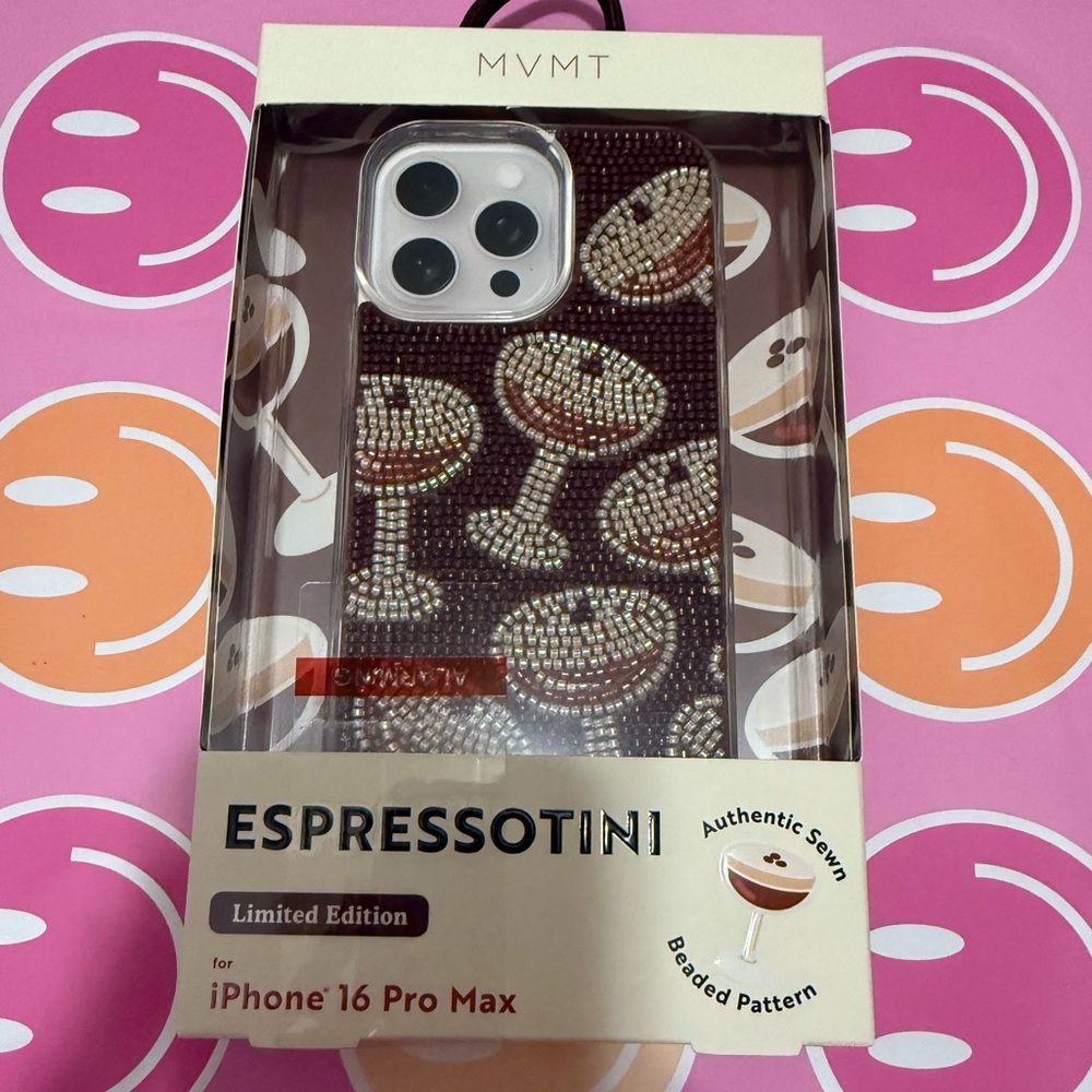 Espresso Martini Beaded iPhone 16 Pro Max Case - Brown